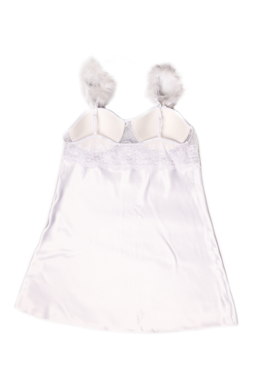 fcf376f0-ba32-11f0-a370-4e968a70a8d4 בייבידול משי לבן - תחרה בכתפיות – תמונה 1